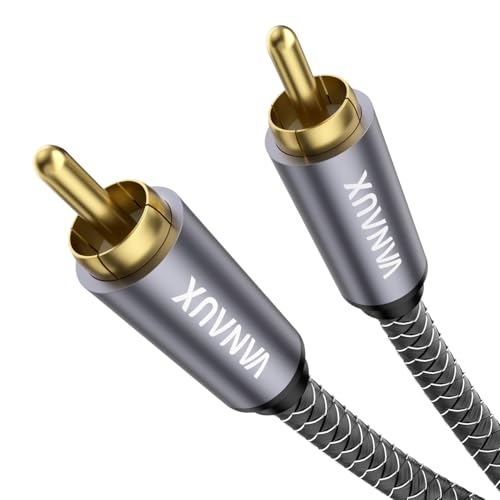 VANAUX Subwoofer Cable RCA/Phono Audio Cable (75 ohm,24K Gold-Plated, Double Shielded Digital Analogue,Male/Male) for Amplifiers,Home Theater,Hi-Fi Systems(2ft/0.6m) - size: 2