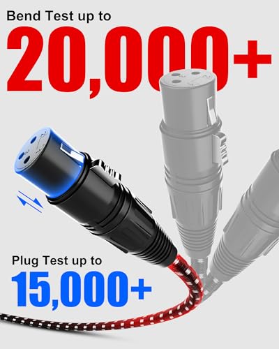 Long XLR Cables 150ft (46m), Nylon Braided XLR Extension Microphone Cable, OFC Shielded and Balanced XLR Male to Female Mic Cord for Preamp Recording Mixer Amplifie Speaker Black | OFC conductors, double shielding, balanced 3-pin XLR, metal connectors, fo