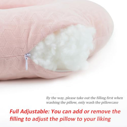 Ear Piercing Pillow with Hole for Cartilage Piercings, CNH Support (Lightpink Herringbone) - color: Lightpink Herringbone