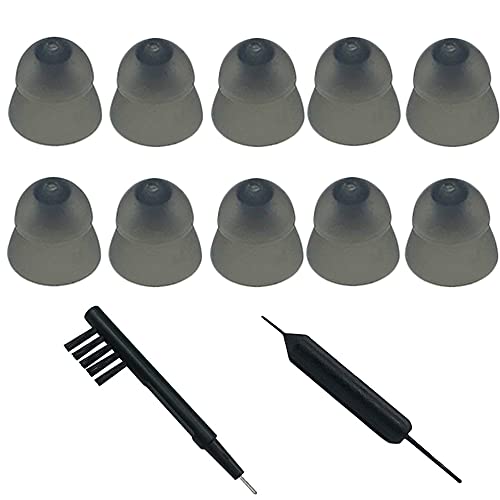 Smokey Hearing Aid Power Domes Close Domes Ear Tips for Resound Sure Fit Style RIC RITE and Open Fit BTE Hearing Amplifier with Cleaning Tools Brush Cleaner and Carry Case (Smokey, Medium) - size: Medium (Pack of 1)