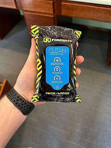 Fortress Electronic Wipes (25 ct.) Screen Cleaner Wipes for Tech | Travel Size, for Phones, Keyboards, TV Monitors, Computer Screens, and More, Skin-Safe Electronic Screen Wipes - style: No Microfiber Cloth