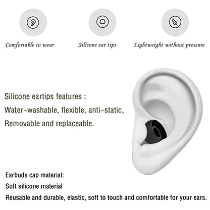 4 Pairs Silicone Earbud Tips Replacement Eartips Earbuds Cap Eartips Tips Compatible with Powerbeats 1/2/3 Wireless Beats by Dre Headphones (Black) - color: Black
