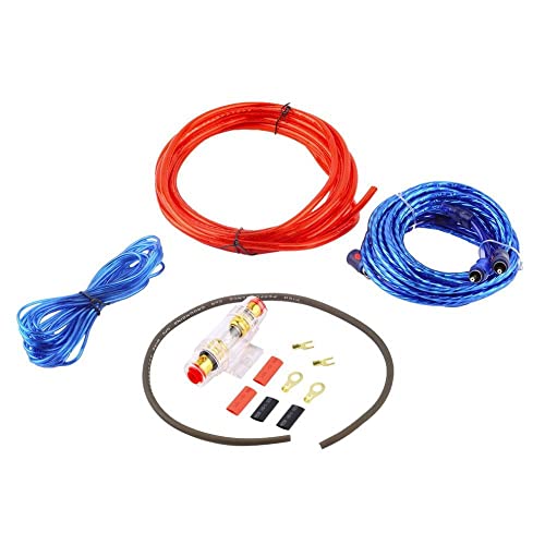 sound-way Car Amplifier Wire Set, 8GA Kit Amplifier Cable Set Wire Harness for RCA AMP Audio Subwoofer or Car Amplifier up to 1500 Watts