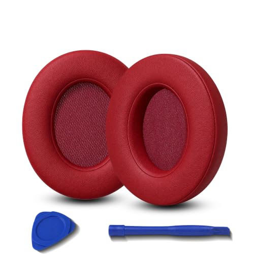 Replacement Ear Pads for Beats Studio 2 & Studio 3 (B0501, B0500) Wired & Wireless Headphones, Protein Leather Earpads Cushions with Memory Foam, Extra Thick Ear Cups,1 Pair (Burgundy) - color: Burgundy
