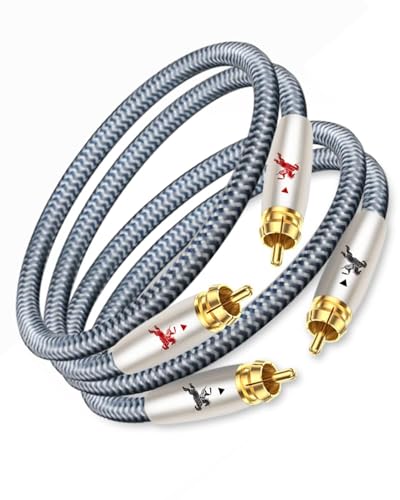 Premium 2RCA Audio Cable, Dual Male to Male, 1m(3.2ft), 24K Gold-Plated, OFC, for Turntable/Amp/Speaker/Audio - color: 2RCA Cable, size: 3.2FT/1m