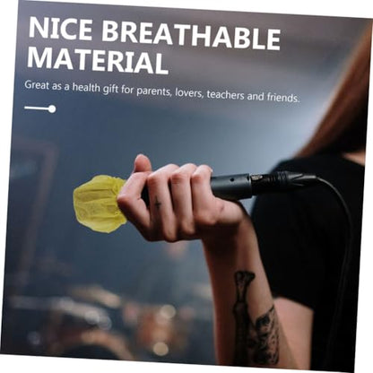BESTonZON 120pcs Disposable Microphone Covers Anti-splash Creative Mic Cover for Protection against Moisture Dirt for Events Karaoke and Speech