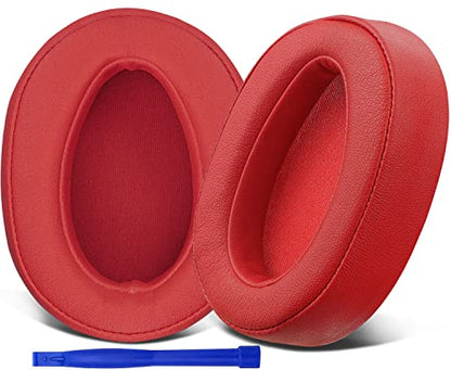 SOULWIT Replacement Earpads for Sony h.Ear on MDR-100A (MDR100A), MDR-100AAP (MDR100AAP), MDR-H600A (MDRH600A) Headphones, Ear Pads Cushions with Noise Isolation Memory Foam (Cinnabar Red) - color: Cinnabar Red