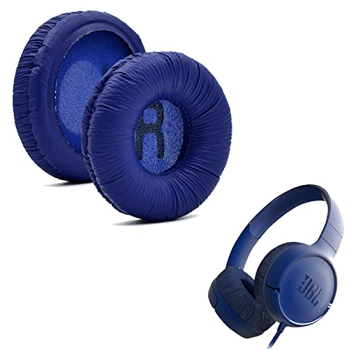 Headphones Replacement Earpads for JBL Tune 600/ T450/ T450BT/ T500BT/ JR300BT/ E35, Ear Pad Replacement Cushions with Protein Leather & Memory Foam - color: Blue