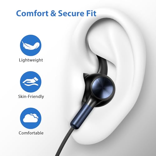 ACAGET USB Earbuds with Mic for PC Laptop 7.5FT Wired Meeting Mute Headsets | USB Computer Headphones Wired Headsets for Office School Desktop Student HiFi Noise Isolation In Ear Corded Gaming Earphones