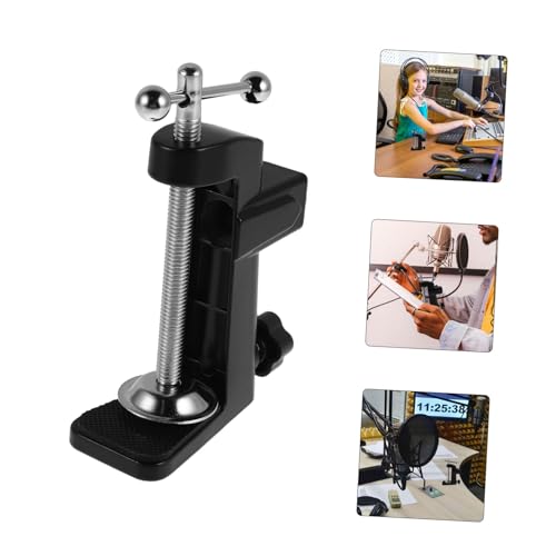 Toyvian Adjustable Microphone Boom Arm Stand: Metal Base Desk Mount Clamp for Streaming Podcasting Recording - Compatible with Various Mic