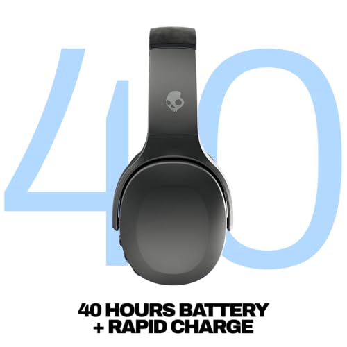 Skullcandy Crusher Evo Wireless Multi-Sensory Bass Headphones - True Black | Bluetooth, Noise Isolating Over-Ear Fit, 40 Hours Battery, Microphone, Working Out, Gym, Travel, Studying, Music - color: True Black