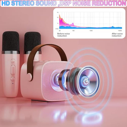 Mini Karaoke Machine for Kids & Adult, 4-12 Years Old Girls Christmas Birthday Gift, Karaoke Toys Gifts for Girls Ages 4, 5, 6, 7, 8, 9, 10, 12 +Year Old Birthday Party Cute Pink - color: Cute Pink