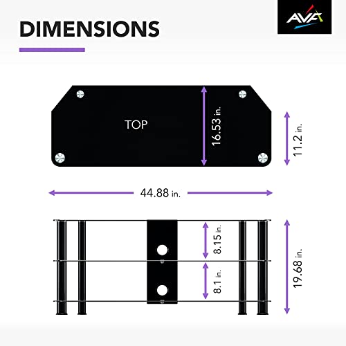 AVF Steel Glass TV Stand with Cable Management for up to 55" TVs in Black