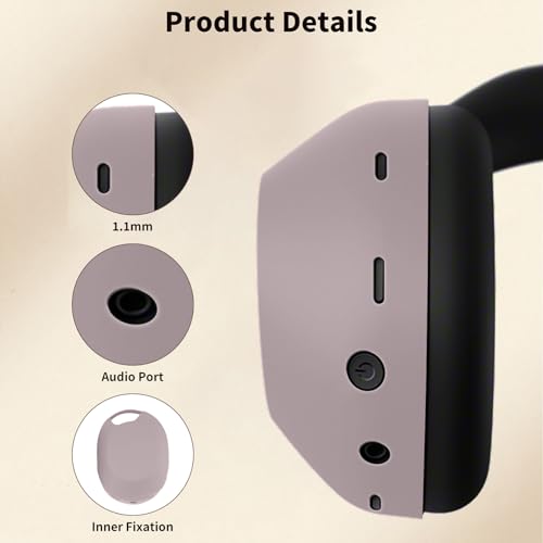 for Sony WH-1000XM6 Case Cover, 3 Sets Silicone Sweat Cover, KONXISA Eeadphones Protective Case for WH-1000XM6 Earpad/Ear/Headband Shell Protector, Washable Sweatproof, Rosegrey - color: Rosegrey