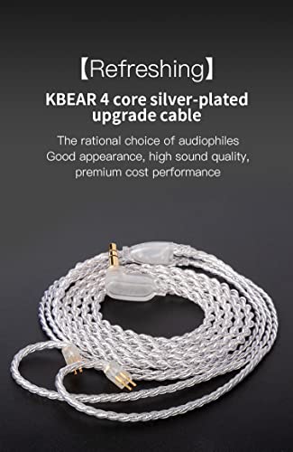 KZ ZST 0.75mm 2 pin Upgrade Silver Plate Replacement Earphones Cable for KZ Earphones (silver)
