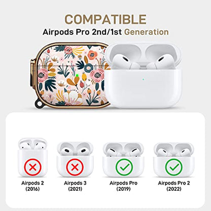 for AirPods Pro 2nd/1st Case with Safety Lock, Magsafe Compatible, Pink | Double Secure Lock,Drop Protection,Two-Piece Design,with Gold Keychain, Anti Lost, Dustproof, Cute AirPods Pro 2nd/1st Case - color: Pink + Red, size: AirPods Pro2/Pro1 Case
