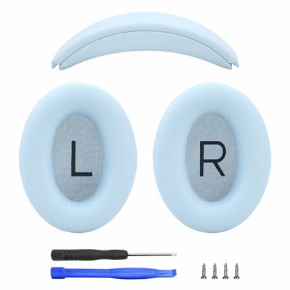 Earpads and Headband Cover Ear Muffs for Bose QC35 QC45 Headphones Accessories with Protein Leather& Memory Foam (Sky Blue) - color: Sky Blue