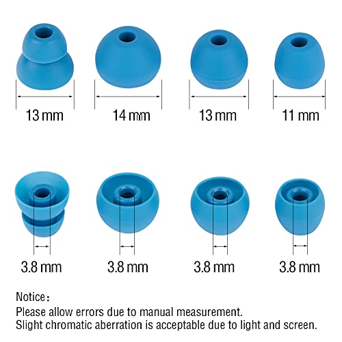 Replacement Eartips Silicone Ear Buds Tips Compatible with Powerbeats Pro Beats Wireless Earphone Headphones，4 Pairs（Blue） - color: Blue