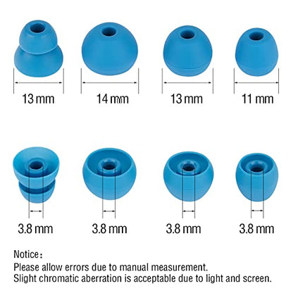 Replacement Eartips Silicone Ear Buds Tips Compatible with Powerbeats Pro Beats Wireless Earphone Headphones，4 Pairs（Blue） - color: Blue