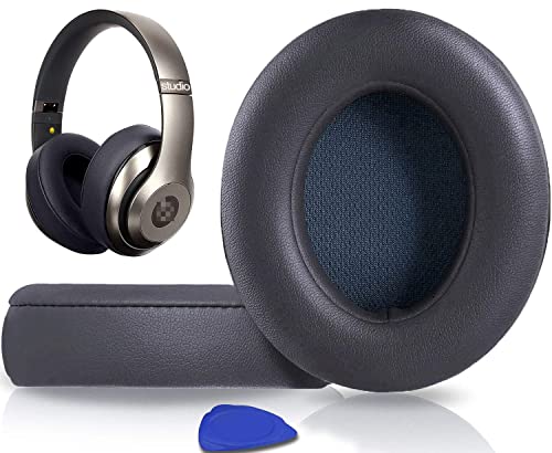 Replacement Ear Pads Cushions for Beats Studio 2 & Studio 3 Wired & Wireless Headphones, Earpads with Soft Protein Leather, Noise Isolation Memory Foam, Added Thickness - Titanium - color: Titanium