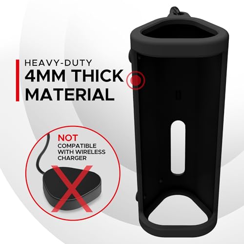 Heavy Duty Protective Carrying Case for Sonos Roam 2 | Black | Compatible with Sonos Roam, Roam 2 & Roam SL | Includes Bluetooth Button | Protect Your Wireless Speaker | Cover / Sleeve - color: Black
