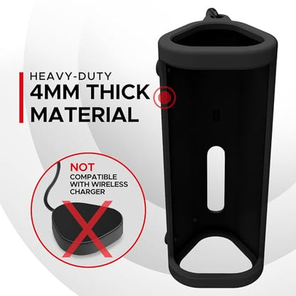 Heavy Duty Protective Carrying Case for Sonos Roam 2 | Black | Compatible with Sonos Roam, Roam 2 & Roam SL | Includes Bluetooth Button | Protect Your Wireless Speaker | Cover / Sleeve - color: Black