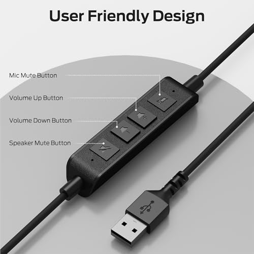 Monster Voicelink 100 Wired Headset for PC/Laptop, Wired Headphones with Noise Cancelling Microphone,USB Connection Plug and Play,Call Control, Computer Headset Use for Office and Work from Home