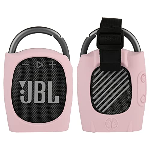 Silicone Case Compatible with JBL Clip 4 - Portable Mini Speaker Stand Up Protective Carrying Case Cover for JBL Clip 4 (Pink) - color: Pink