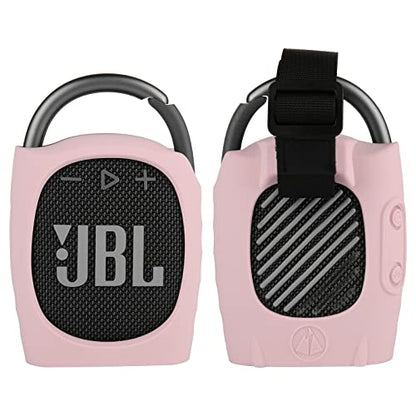 Silicone Case Compatible with JBL Clip 4 - Portable Mini Speaker Stand Up Protective Carrying Case Cover for JBL Clip 4 (Pink) - color: Pink