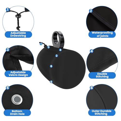 2 Pack Boat Speaker Covers, 900D Waterproof Wakeboard Tower Speaker Cover | Marine Grade UV Resistant Polyester Fabric, 14" H x 14" W x 13" D, Black - color: Black, size: L:14" H x 14" W x 13" D