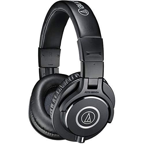 Audio-Technica ATH-M40x Professional Studio Monitor Headphone, Black, with Cutting Edge Engineering, 90 Degree Swiveling Earcups, Pro-Grade Earpads/Headband, Detachable Cables Included | Cutting Edge Engineering, 90 Degree Swiveling Earcups, Pro-Grade Ear