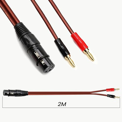 Banana Plug to XLR Speaker Cable Banana Plug to XLR Female Plug Extended Speaker Cable for Power Amplifiers,Speakers,etc(6.56 FT) (2M) - size: 2M