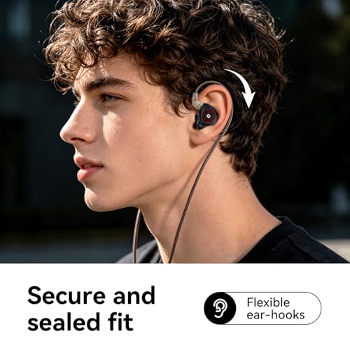 2026 Latest erabuds,KBEAR BK1 Wired Gaming Earbuds,10mm Single DD in Ear Monitor,HiFi Headset Wired Earbuds IEM Earphones with Detachable Cable for Gaming/Music/Video (Black, 3.5 with mic) - color: B