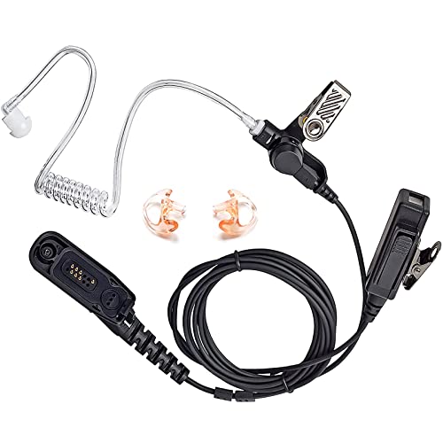 HYS Surveillance 2 Way Radio Earpiece Acoustic Coil Ear Tube Headset for Motorola XPR 6000 XPR6500 XPR6550 XPR 7000 XPR 7550 XiR-P8200 XiR-P8268 Walkie Talkie - color: Black