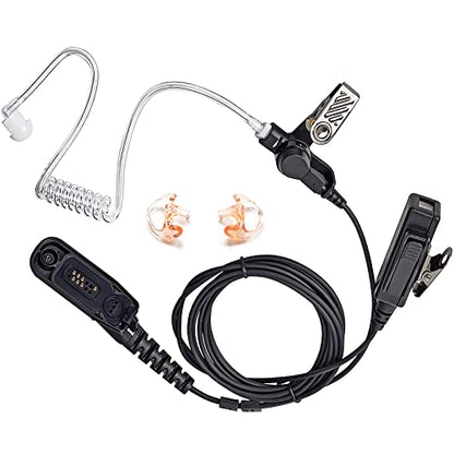 HYS Surveillance 2 Way Radio Earpiece Acoustic Coil Ear Tube Headset for Motorola XPR 6000 XPR6500 XPR6550 XPR 7000 XPR 7550 XiR-P8200 XiR-P8268 Walkie Talkie - color: Black