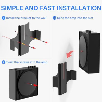 Slim Wall Mount for Sonos Amp Mount Bracket, Heavy Duty Steel Brakcet for Sonos Wireless Amplifier Installed Behind TV/Wall/Desk/ Mounting