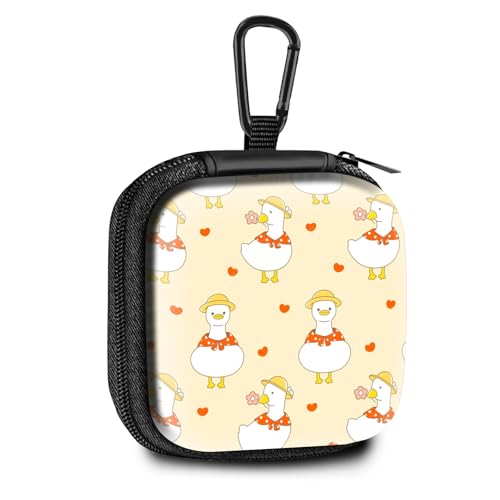 Square Data Cable Earbud Charger Coin Storage Bag Shockproof and Drop-Proof EVA Material Compatible with AirPod(Cute-Duck) - color: cute-duck