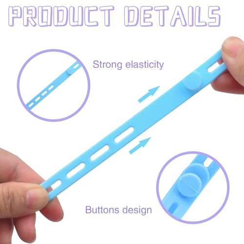 30Pcs Silicone Cable Ties, Reusable Cable Straps Wire Organizer Locking Buckles Data Cable Management Cord Organizer for Fastening Cords Wires Earphone Phone Chargers Appliances