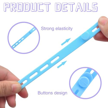 30Pcs Silicone Cable Ties, Reusable Cable Straps Wire Organizer Locking Buckles Data Cable Management Cord Organizer for Fastening Cords Wires Earphone Phone Chargers Appliances