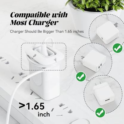 Silicone Collapsible Cord Wrap Foldable Charger Organizer | Wired Manager Holder, Wrap Winder, Cable Management, Travel Essentials, Compatible with Phone Charger Adapter - size: For Phone Charger