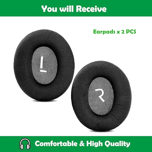 Professional Replacement Earpads for Mpow 059, H1, H5 Bluetooth Headphones - Earpads with Breathable Fabric & Foam - Headphone Earpad - Earpad - Headphone-Replacement-Earpads - Black