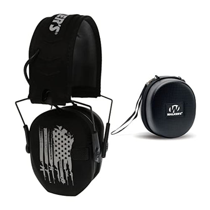 Walker's Razor Slim Electronic Earmuffs | Protective Case - color: Flag