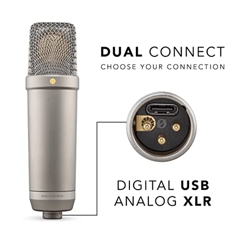 RØDE NT1 5th Gen Studio Condenser Microphone, XLR + USB-C, Black - color: Silver