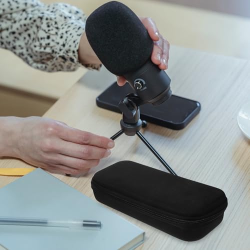 ULTECHNOVO Portable Handheld Microphone Carrying Case, Black Microphone Storage Bag with Padded Interior for Travel and Professional Use