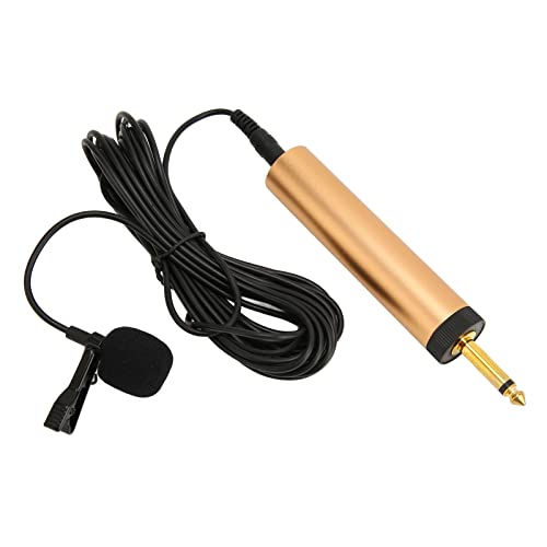 Wired Lavalier Microphone Portable Omnidirectional with Noise Reduction for Recording 5M Cable for Cameras, Phones, Computers, Aluminum Alloy Material