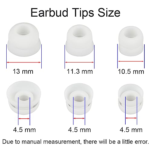 6 Pairs Double Flange Earbud Tips Compatible with Beats Fit Pro Ear Tips Silicone Ear Bud Tips Replacement Earbuds Cap White S M L - color: White