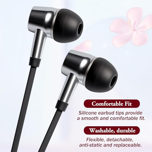 Hariendny 15 Pairs Silicone Ear Bud Replacement Pieces Earbuds Ear Tips Replacement Ear Bud Covers S/M/L Sizes Ear Gels Soft Earphones Earbuds Black Ear Cushion Ear Bud Tips Replacement Kit