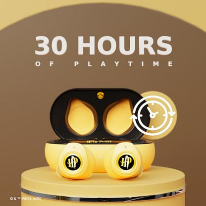 iJoy Harry Potter Hufflepuff Wireless Bluetooth Earbuds with Charging Case, Built-in Mic, 30 Hr Playtime, Officially Licensed | Harry Potter Gifts for Women, Men, Teens, Kids & All Fans of Hufflepuff - color: Hufflepuff