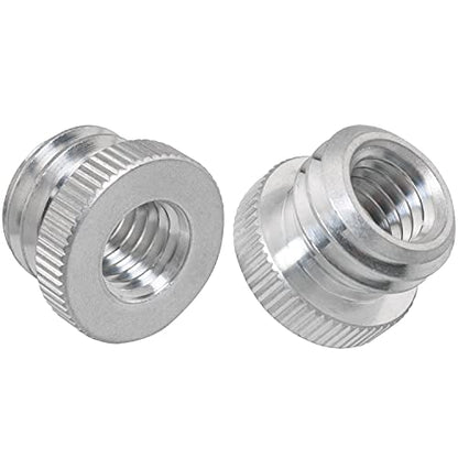 2PCS 3/8'' Female to 5/8'' Male Threaded Screw Adapter for Microphone Stand Mount Tripod Laser Level Adapter - size: 3/8'' Female to 5/8'' Male