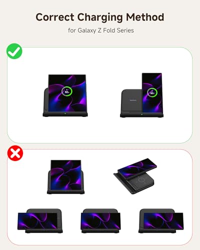3 in 1 Wireless Charger Stand for Samsung Galaxy Z Fold 8/Z Fold 8 Ultra | Charging Station for Samsung Galaxy Z Fold 7/6/5/4/3, Galaxy Watch 8/8 Classic/Ultra/7/6/5/4, Galaxy Buds, SwanScout 705S